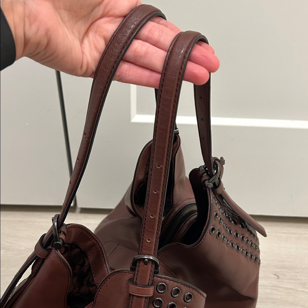 Coach (EUC) Madison Carlyle Grommet Hobo Shoulder Bag in Brick Red - Picture 14 of 17